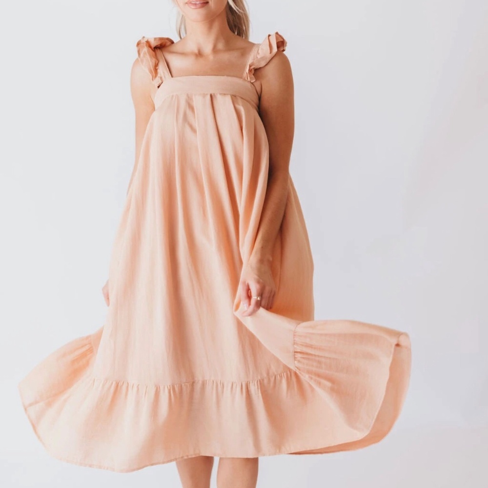 Peach Flowy Maternity Dress New Size Small